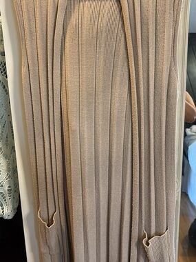 BB Dakota Ribbed Knit Long Cardigan in Light Taupe